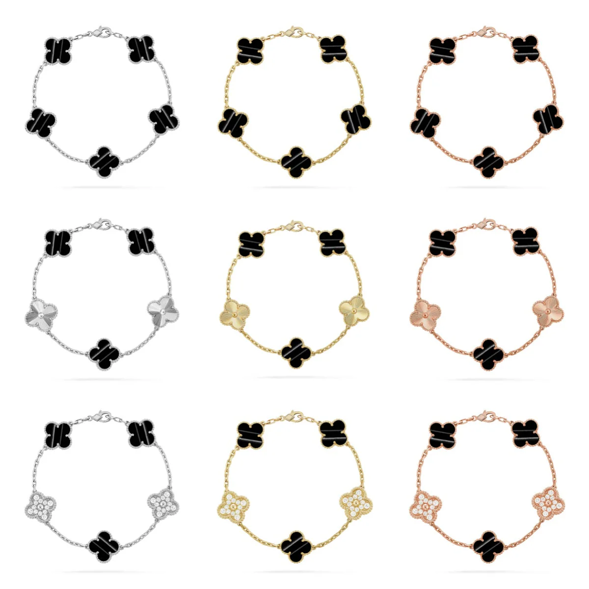 [⭐Glow Muse] CLOVER 5 MOTIF PULSAR STONE BRACELET COLLECTION