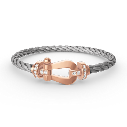 [Glow Muse]FORCE LARGE HORSESHOE HALF DIAMOND BRACELET ROSE GOLD