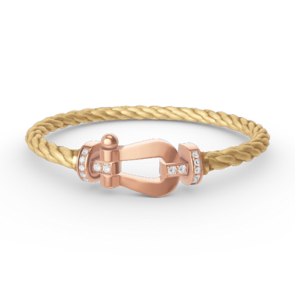 [Glow Muse]FORCE LARGE HORSESHOE HALF DIAMOND BRACELET ROSE GOLD