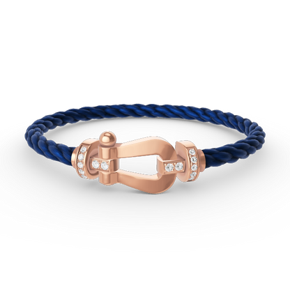 [Glow Muse]FORCE LARGE HORSESHOE HALF DIAMOND BRACELET ROSE GOLD