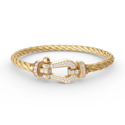 [Glow Muse]FORCE LARGE HORSESHOE FULL DIAMOND BRACELET GOLD