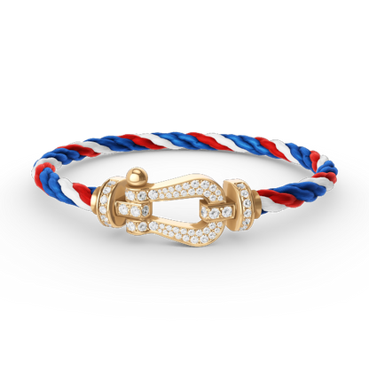 [Glow Muse]FORCE LARGE HORSESHOE FULL DIAMOND BRACELET GOLD