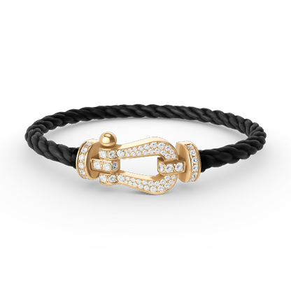 [Glow Muse]FORCE LARGE HORSESHOE FULL DIAMOND BRACELET GOLD