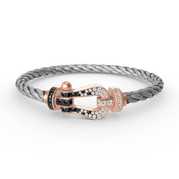 [Glow Muse]FORCE LARGE HORSESHOE BLACK WHITE DIAMOND BRACELET ROSE GOLD