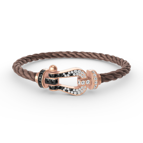 [Glow Muse]FORCE LARGE HORSESHOE BLACK WHITE DIAMOND BRACELET ROSE GOLD