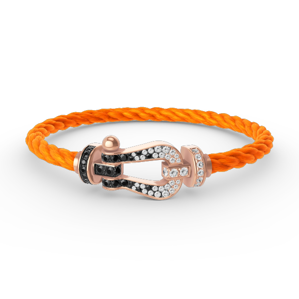 [Glow Muse]FORCE LARGE HORSESHOE BLACK WHITE DIAMOND BRACELET ROSE GOLD
