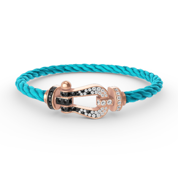 [Glow Muse]FORCE LARGE HORSESHOE BLACK WHITE DIAMOND BRACELET ROSE GOLD