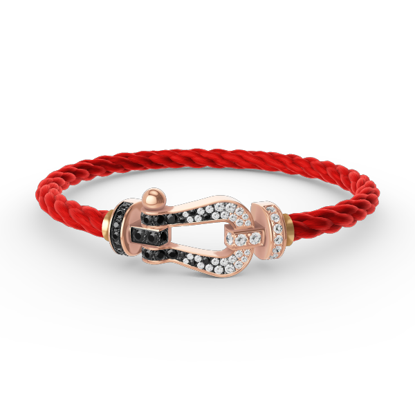 [Glow Muse]FORCE LARGE HORSESHOE BLACK WHITE DIAMOND BRACELET ROSE GOLD