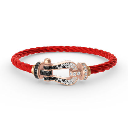 [Glow Muse]FORCE LARGE HORSESHOE BLACK WHITE DIAMOND BRACELET ROSE GOLD