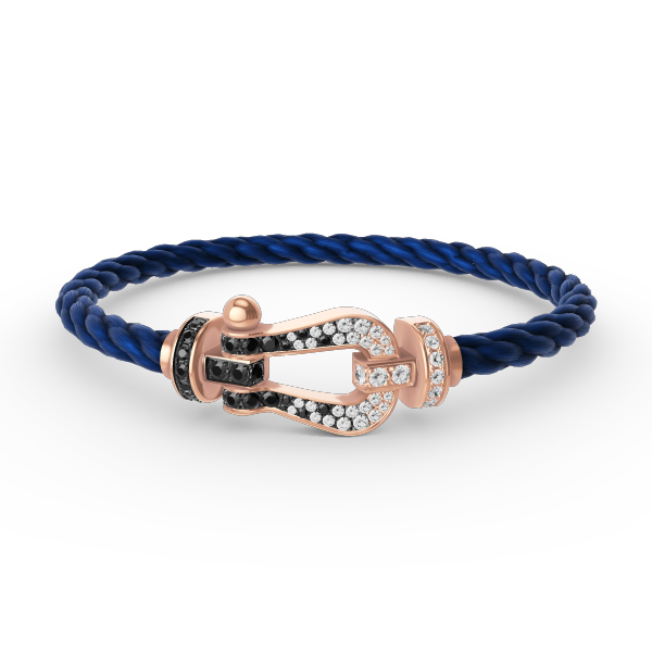 [Glow Muse]FORCE LARGE HORSESHOE BLACK WHITE DIAMOND BRACELET ROSE GOLD