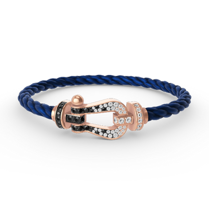 [Glow Muse]FORCE LARGE HORSESHOE BLACK WHITE DIAMOND BRACELET ROSE GOLD