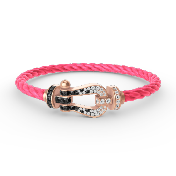 [Glow Muse]FORCE LARGE HORSESHOE BLACK WHITE DIAMOND BRACELET ROSE GOLD