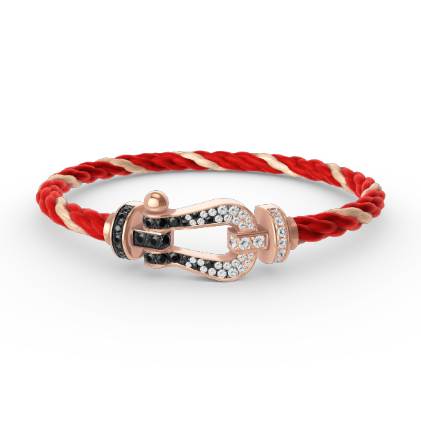 [Glow Muse]FORCE LARGE HORSESHOE BLACK WHITE DIAMOND BRACELET ROSE GOLD
