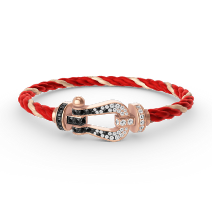 [Glow Muse]FORCE LARGE HORSESHOE BLACK WHITE DIAMOND BRACELET ROSE GOLD