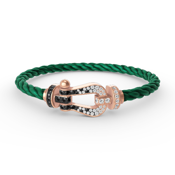 [Glow Muse]FORCE LARGE HORSESHOE BLACK WHITE DIAMOND BRACELET ROSE GOLD