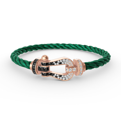 [Glow Muse]FORCE LARGE HORSESHOE BLACK WHITE DIAMOND BRACELET ROSE GOLD