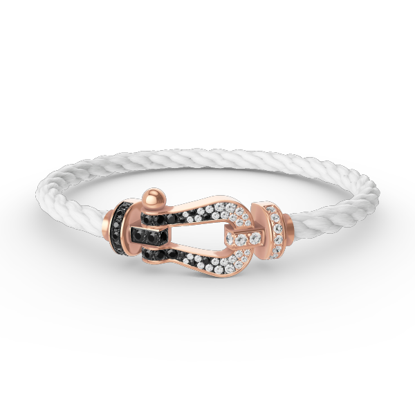 [Glow Muse]FORCE LARGE HORSESHOE BLACK WHITE DIAMOND BRACELET ROSE GOLD