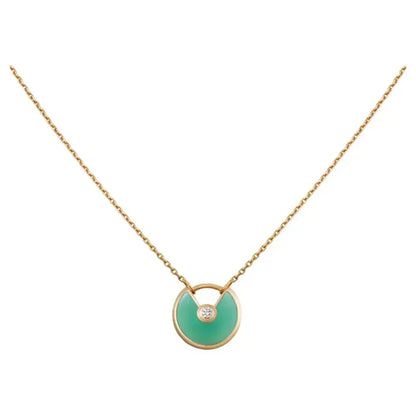 [Glow Muse]AMULETTE GOLD MALACHITE NECKLACE