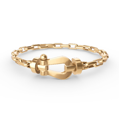 [Glow Muse]FORCE LARGE HORSESHOE CLASP  METAL BRACELET