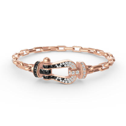 [Glow Muse]FORCE LARGE HORSESHOE CLASP  METAL BRACELET