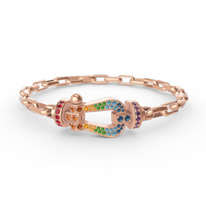 [Glow Muse]FORCE LARGE HORSESHOE CLASP  METAL BRACELET