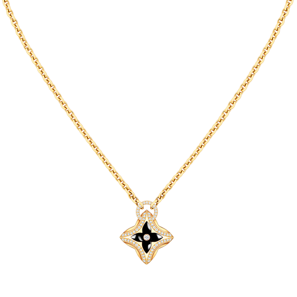 [Glow Muse]STAR PEDANT PINK GOLD DIAMOND NECKLACE