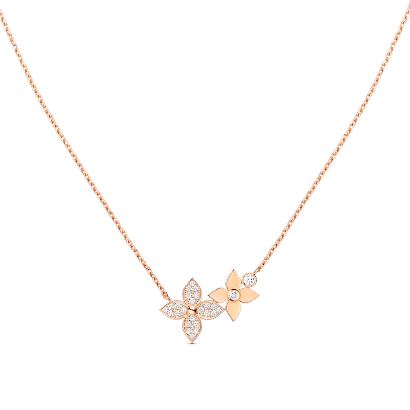 [Glow Muse]STAR BLOSSOM NECKLACE PINK GOLD DIAMONDS