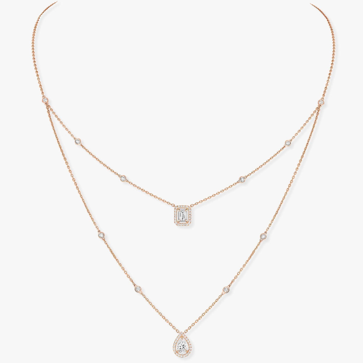 [Glow Muse]MY TWIN 2 ROW DIAMOND NECKLACE