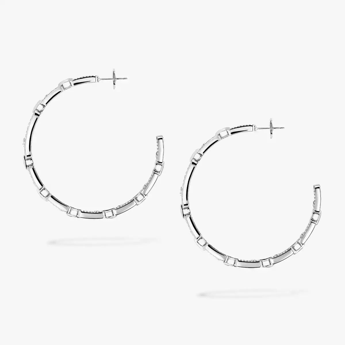 [[Glow Muse]Move Link Diamond Hoop Earrings
