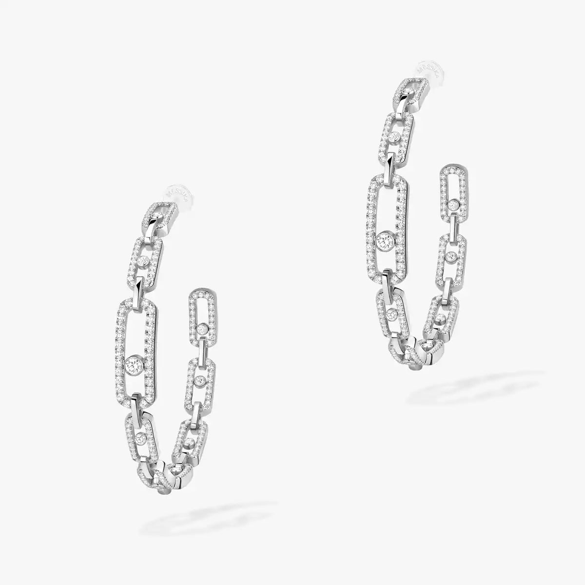 [[Glow Muse]Move Link Diamond Hoop Earrings