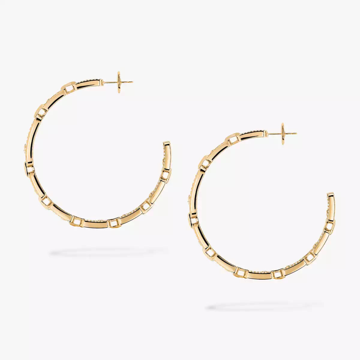 [[Glow Muse]Move Link Diamond Hoop Earrings