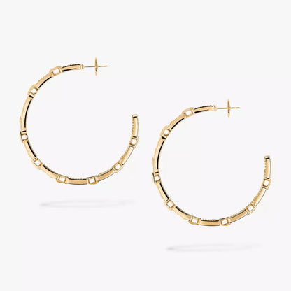 [[Glow Muse]Move Link Diamond Hoop Earrings