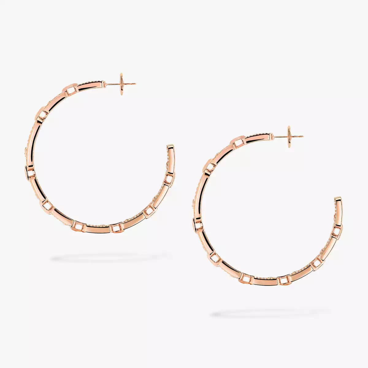 [[Glow Muse]Move Link Diamond Hoop Earrings
