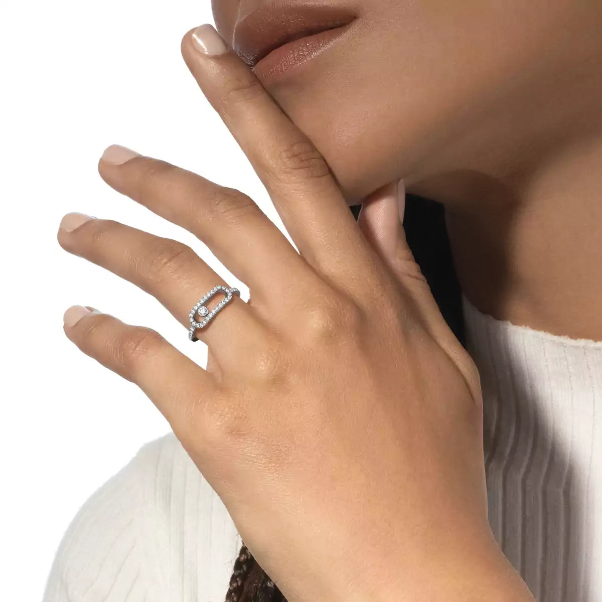 [Glow Muse]Move Uno Diamond Ring in Gold