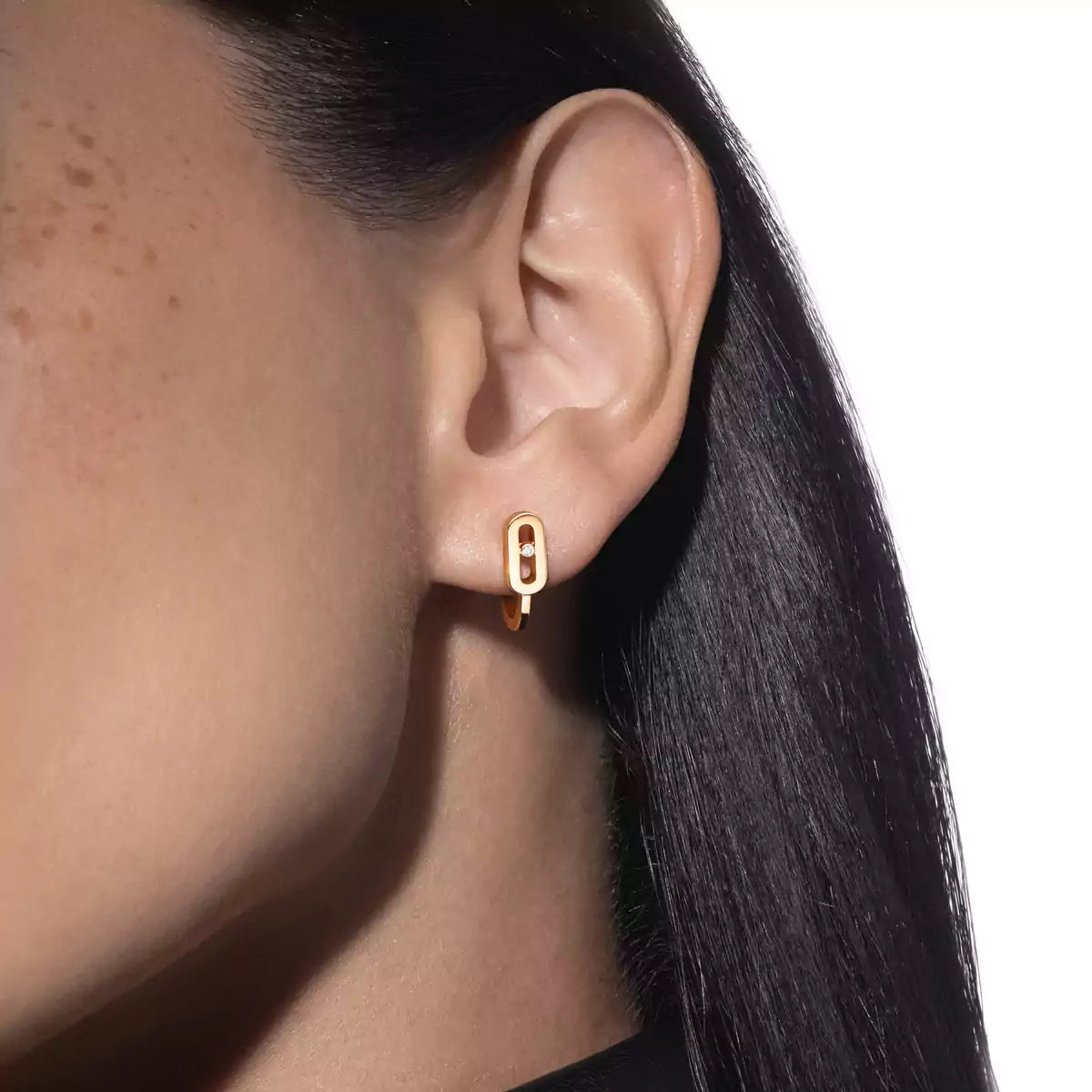 [Glow Muse]Diamond Mini Hoop Earrings Move Classique