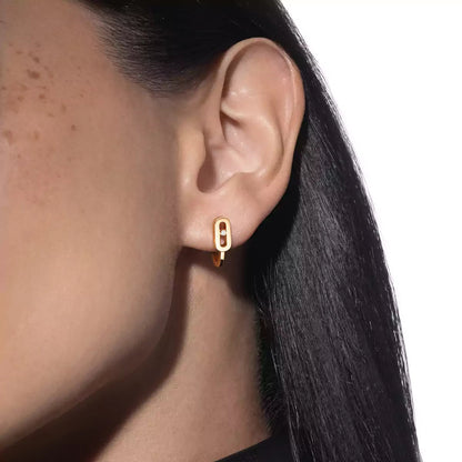 [Glow Muse]Diamond Mini Hoop Earrings Move Classique
