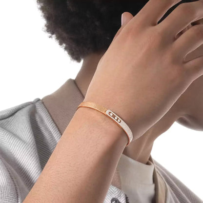 [Glow Muse]Move Noa Ciselé half pavé bangle