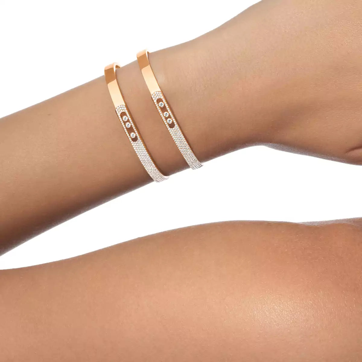 [Glow Muse]Move Noa Rose Gold Pavé Diamond Bangle Bracelet