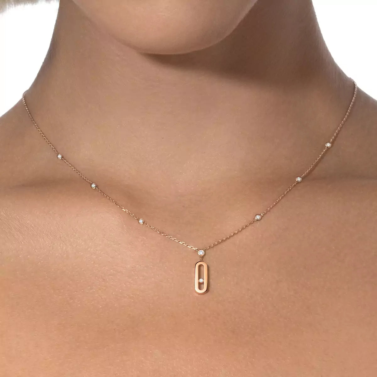 [Glow Muse] Move Uno Gold Diamond Long Necklace