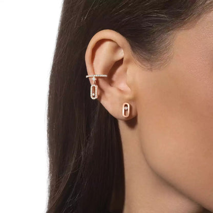 [Glow Muse]Move Uno Diamond Stud Earrings