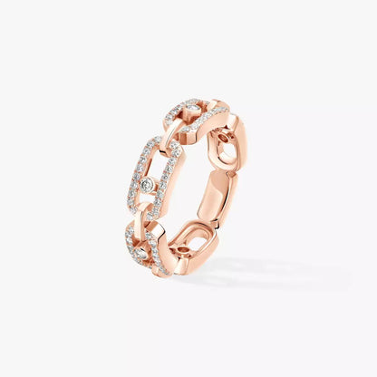 [Glow Muse]Move Link Pave_-Set Diamond Ring in Gold
