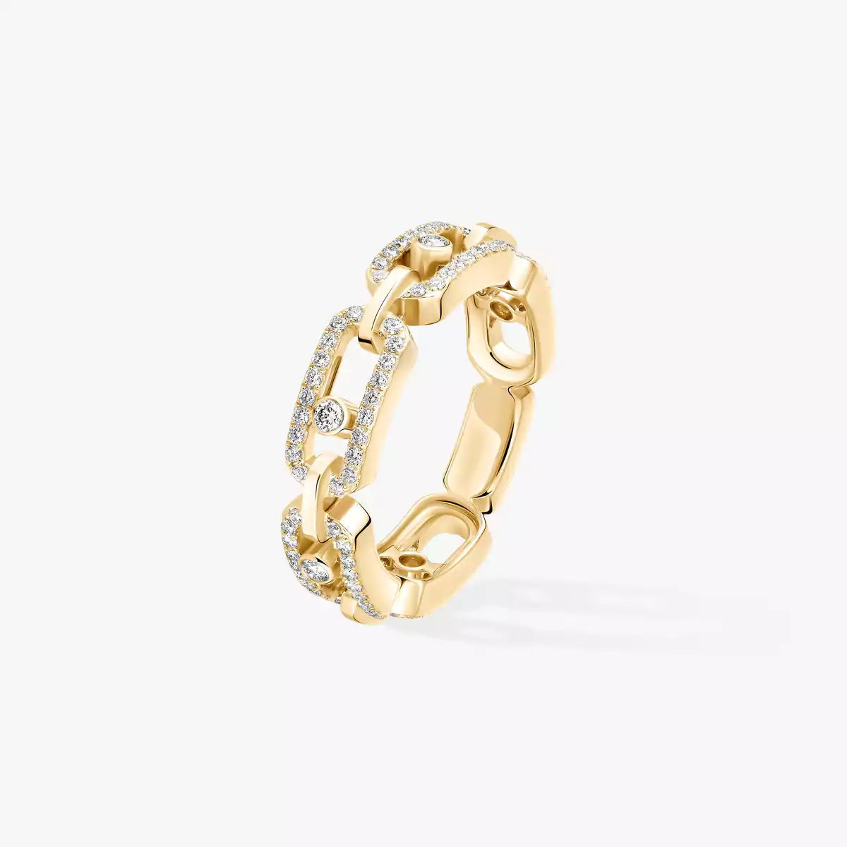 [Glow Muse]Move Link Pave_-Set Diamond Ring in Gold