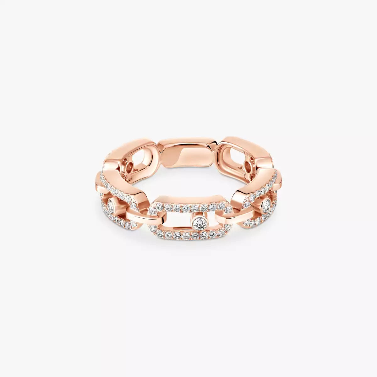 [Glow Muse]Move Link Pave_-Set Diamond Ring in Gold