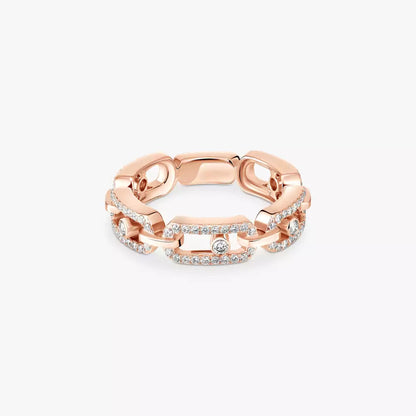[Glow Muse]Move Link Pave_-Set Diamond Ring in Gold