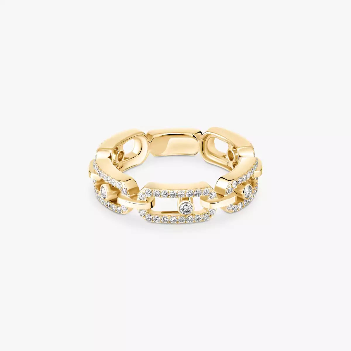 [Glow Muse]Move Link Pave_-Set Diamond Ring in Gold