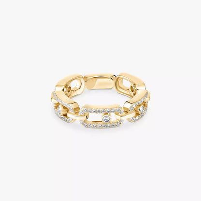 [Glow Muse]Move Link Pave_-Set Diamond Ring in Gold