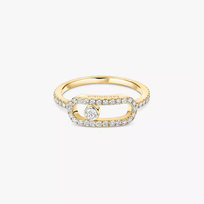 [Glow Muse]Move Uno Diamond Ring in Gold
