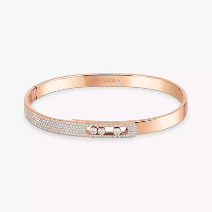 [Glow Muse]Move Noa Rose Gold Pavé Diamond Bangle Bracelet