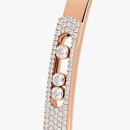[Glow Muse]Move Noa Rose Gold Pavé Diamond Bangle Bracelet