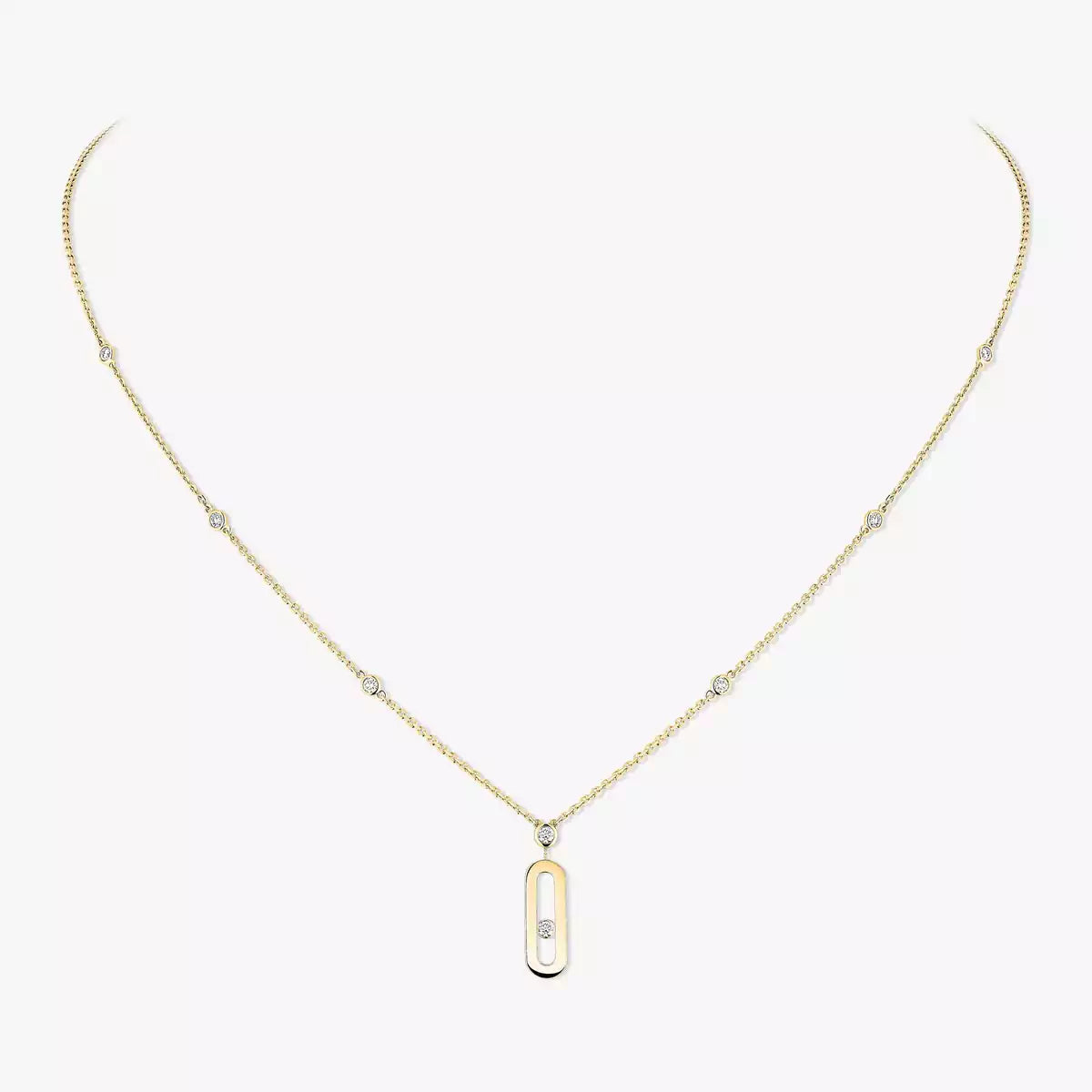 [Glow Muse] Move Uno Gold Diamond Long Necklace